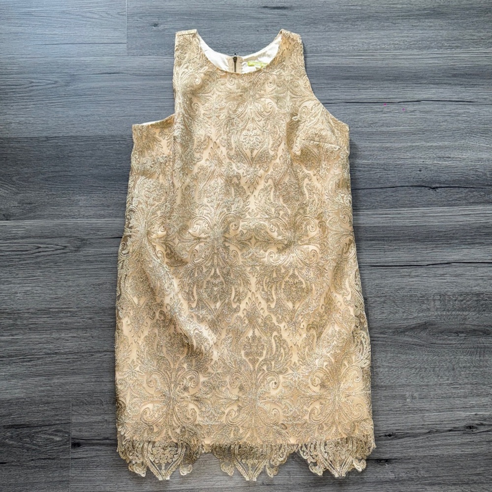Gianni Bini Gold Embroidered Dress